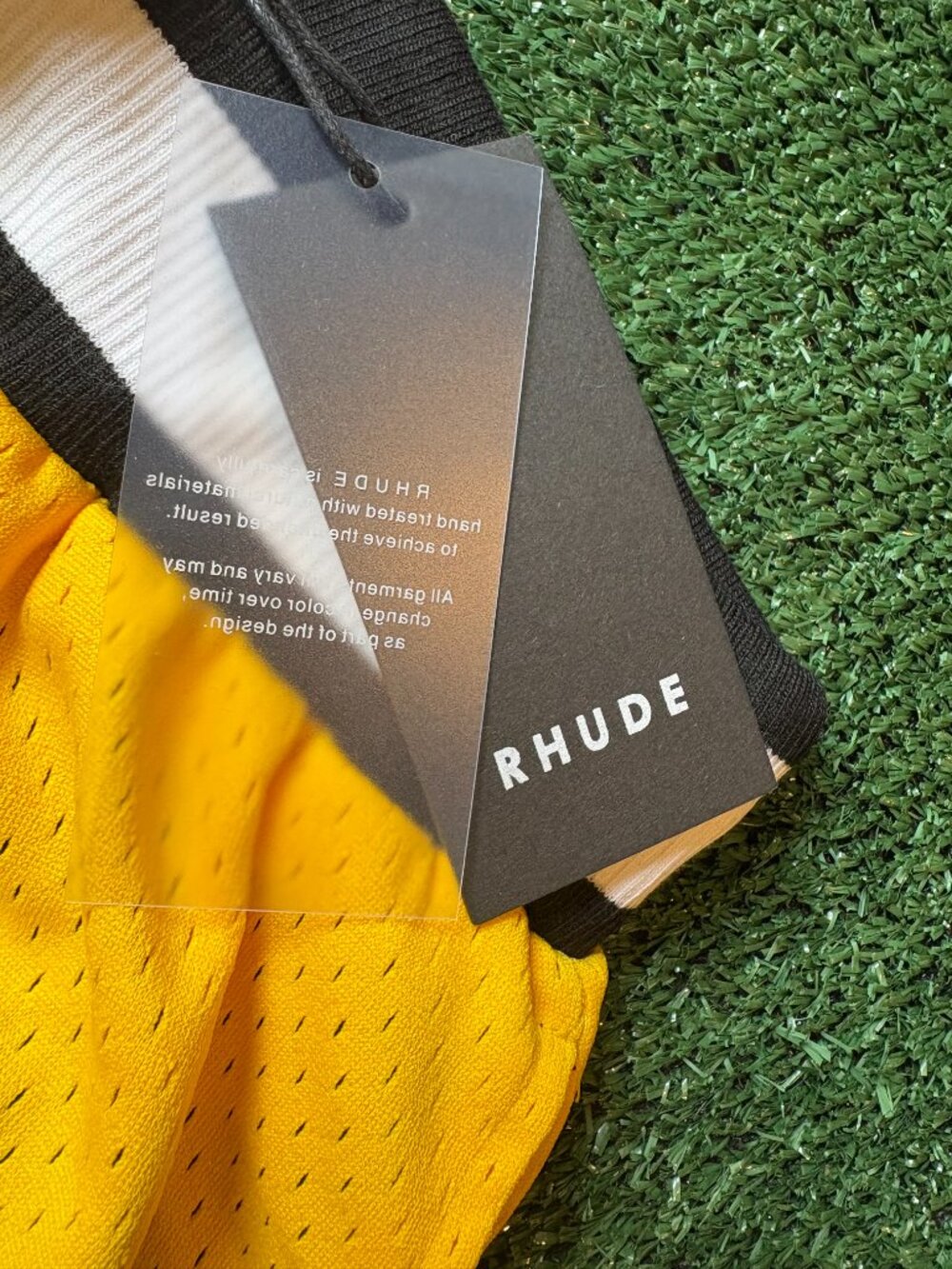 Rhude Yellow Mesh Basketball Shorts NWT - Picture 3 of 10